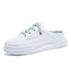 Pantuflas Baotou de Estilo Coreano para Mujer para Usar en la Calle 2025 Verano Nuevo Ins Malla Transpirable Zapatos Casuales Zapatos Blancos Flojos para Mujer