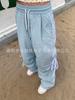 Pantalones deportivos de pierna ancha estilo americano Dopamine 2024, nuevos, paracaidistas, para parejas, modernos y coloridos, para mujer, primavera y verano.