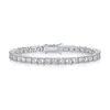 Pulsera de tenis clásica de moissanita tipo mosaico con cuatro garras S925 pulsera de tenis de moissanita sintética fabricantes al por mayor