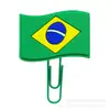 Marcadores de página de bandeira de desenho animado mais vendidos transfronteiriços, clipes de papel coloridos em estoque, clipes de livro de PVC de desenho animado, decorações de papelaria