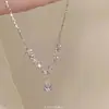Colar Exquisito Estilo Fada da Valsa Rosa com Design de Nicho de Luxo Leve, Versátil e Valorizador, Adequado para Todos os Tipos de Pele