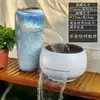 Decoração Tradicional de Cerâmica para Aquário com Cascata para Criação de Peixes, Tanque de Fluxo com Filtro de Circulação de Água que Melhora o Oxigênio