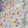 Tomoni Pegatinas para Uñas Anaglifo Celebridad de Internet Populares Lindos Dibujos Animados Pegatinas para Uñas Bolsa de Red Pegatinas de Joyas de Frutas
