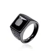 Directo de fábrica joyería europea y americana moda retro anillo de acero inoxidable hombre gema moda anillo de acero de titanio