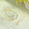 Pulsera Original de Calabaza Orquídea para Mujer, Plata Pura, Estilo Chino Retro, Nuevo Estilo Chino Pulsera de Calcedonia Blanca de la Fortuna, Regalo del Día de la Madre
