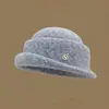 Sombrero de pescador elegante de ala ancha estilo Hepburn francés de fieltro de lana de alta gama Otoño/Invierno Adelgazante de rostro Temperamento