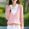 Cárdigan adelgazante elegante con cuello tipo polo para mujer, chaqueta de punto de otoño e invierno, suéter de dos piezas con contraste de color