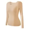 Comercio exterior transfronterizo europeo y americano al por mayor ropa de otoño, ropa para embellecer la piel para mujeres de talla grande 100 kg camiseta interior térmica sin costuras
