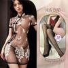 Lencería Sexy Bordada Floral, Tentación Sexy Transparente, Conjunto de Pijama Puro Deseo, Traje Cheongsam de la República de China, Dropshipping