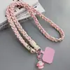 Pingente Criativo de Desenho Animado Cordão para Celular Rabo de Cavalo Trançado de Três Fios Corrente Longa para Pendurar na Diagonal Corda Grossa e Forte para Celular