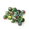 Contas de Vidro Transparente Verde de 16mm com Design Floral, Pétalas Verdes de 1,6cm, Damas, Bolas de Gude Brinquedo Nostálgico, Venda Direta do Fabricante