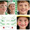 Calle Transfronteriza. Pegatinas Faciales de Trébol de Cuatro Hojas para el Día de San Patricio Impermeables Maquillaje de Festival Sombrero Verde Irlandés Pegatinas de Tatuaje de Pecas Personalización