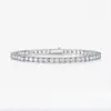 Pulsera de tenis de moissanita de plata S925 para mujer, estilo nuevo, pulsera unisex chapada en oro y plata, artículo más vendido para ventas transfronterizas, en stock