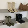 Sandalias de tanga para mujer 2026 nuevo verano finas versátiles estilo coreano retro tacón grueso punta abierta hebilla botas cortas apiladas