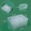 Caja de plástico transparente para guardar joyas, papelería, tarjetas, tornillos, herramientas, rectangular