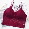 Conjunto de Sujetador sin Tirantes Ajustables de Encaje Espalda Descubierta para Mujer, Estilo Tubo Push-Up sin Tirantes