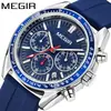 MEGIR nuevo reloj de cuarzo cronógrafo multifunción para hombre de negocios con correa de silicona al por mayor reloj luminoso resistente al agua
