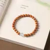 Estilo Zen Nuevo Estilo Chino Calcedonia Azul Simple Versátil Nicho Pulsera para Mujer Sándalo Fabricante Venta al por Mayor Pulsera Cuentas de Oración Juego Cultural