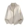 Suéter de tricô com zíper estilo retrô americano Hanlu, com detalhe de nó de trigo, para homens, jaqueta cardigã casual com gola alta para outono e inverno