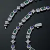 Hip-Hop Europeo y Americano Transfronterizo 6mm Geométrico Colorido Piedra Preciosa Joyería Collar Nicho Accesible Lujo Moda Pulsera Personalización