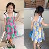 Venta al por mayor de ropa infantil transfronteriza Vestido de niña Verano 2025 Nuevo Vestido de princesa con tirantes de encaje elástico elástico para niños