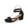 Sandálias de Salto Alto de Uma Tira para Mulheres, Saltos Grossos, Novos Sapatos Femininos de Exportação de Tamanho Grande para o Verão de 2025, Sandálias de Salto Alto Fashion e Casuais