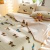 Cobertor de Cama Veludo de Leite Classe A Peça Única Dormitório Forrado com Fleece Cama Tatami Lençóis de Cama Conjunto de Três Peças Inverno Bebê Veludo Coral Capa de Cama Kang