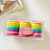 Anillo de Toalla con Caja Degradada de Alta Elasticidad Tendón de Goma Simple Anillo para el Cabello Infantil Cuerda para el Cabello de Niñas Adorno para la Cabeza