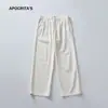 Ropa para Hombre Apo Pantalones Casuales para Hombre Otoño e Invierno Populares Sueltos Rectos Versátiles Engrosados Pantalones Blancos