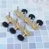 Botón de Cuerda de Guitarra Folk Acústica 3+3 Botón Largo de Tres Posiciones para Cuerda de Guitarra Chapado en Oro Cabeza de Plástico Negro Botón de Cuerda Universal