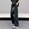 Pantalones de pierna ancha estilo Hong Kong para hombre primavera y otoño pantalones rectos holgados de moda versátiles casuales largos pantalones deportivos para estudiantes high street pantalones de chándal
