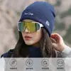 Gorro de Punto Jacquard con Letra Simple y Canalé para Hombre, Engrosado, a Prueba de Frío, Cortavientos, para Circunferencia de Cabeza Grande, sin Visera, Gorro de Exterior, Estilo Otoño/Invierno