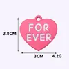 Nuevo Llavero Colgante Etiqueta Pequeña de Texto de un Lado Corazón Fprever Forever Color Caramelo Accesorios en Inglés