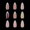 Exclusivo Transfronterizo Uñas Francesas de Almendra Color Mixto Puntas de Uñas Francesas Parches de Uñas Usables Polvo Nude Sin Costuras Nuevo Arte de Uñas
