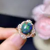 Anillo grande de piedra preciosa ópalo natural con apertura ajustable, excelente color de fuego, popular en transmisiones en vivo transfronterizas europeas y americanas