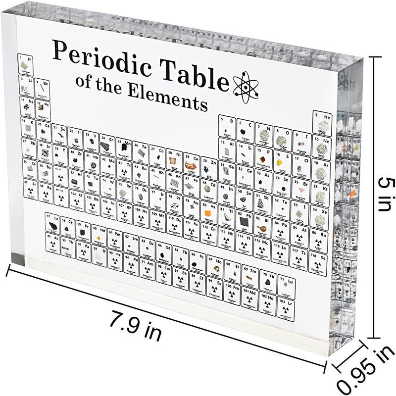 高透明亚克力元素周期表内含真实元素大号尺寸化学元素表实物摆件