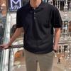 Popular Transfronterizo Talla Europea Talla Grande Camisa Polo Cuello de Solapa Manga Corta Tejido de Punto Para Hombre Seda de Hielo Verano Camiseta de Negocios Fábrica Venta al por Mayor