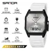 Reloj Digital Transfronterizo Sanda Deportivo Impermeable Doble Pantalla Sincronización 3-Horas Luminoso Reloj para Estudiantes Reloj Digital Multifunción