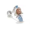 Moda Coreana Transfronteriza Micro-incrustada Colorida Hao Shi Serie Princesa Aleación de Titanio Arete de Uña para Mujer Diseño Nicho Perforación Joyería