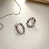 Aretes de Plata Esterlina 925 con Forma Especial Estilo K Coreano de Fan Zhiqiao para Mujer Aretes Simples y Elegantes Japoneses y Coreanos