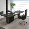 Escritorio de Oficina Estilo Italiano, Escritorio de Jefe, Escritorio de Madera Maciza Minimalista Moderno para Oficina, Escritorio para Computadora, Escritorio de Trabajo, Sensación de Lujo Ligero y Gama Alta