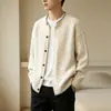 2026 Novo Suéter Masculino Versátil Jaqueta Cardigan Estilo Old Money Feminino Casual Manga Longa Malha Top Juventude Diário