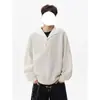 Camiseta masculina estilo novo, falsa peça dupla, padrão trigo, manga longa, design retrô estiloso com gola polo casual versátil