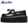 Mocasines Gruesos con Borlas para Mujer, Zapatos de Cuero Genuino de Caña Baja, Zapatos Martin para Mujer, Zapatos de Plataforma Versátiles Ligeros Amigables para Estudiantes
