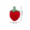 Colgante de fruta de fresa tejido a mano bolsa para teléfono móvil de ganchillo llavero colgante lindo baratijas