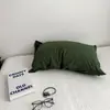 Funda de Almohada Pieza Única Estilo Ins Simple Doble Costura Todo Algodón Algodón Lavado Funda de Almohada de Algodón Puro Color Sólido 48x74cm Funda de Almohada