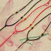 Fino talão trecho puxar colar corda DIY jade pingente cordão simples trançado corda jade pingente corda acessórios vintage pingente cordão