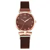 Relógio Feminino de Quartzo com Mostrador Sunburst, Pulseira de Malha Magnética com Decoração de Laço, Marcadores Digitais, Relógio de Pulso Casual para Senhoras