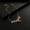 Cadena para el Tobillo Cuadrada de la Suerte Elegante Retro Ins Trendy Celebridad de Internet Diseño de Nicho Estilo Frío Nuevo Simple Corea del Sur Marca para Mujer
