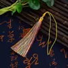 13CM Seda de Hielo Borla Nudo Chino Accesorio Colgante para Coche Material Hecho a Mano DIY Borla de Abanico Hilo Dorado Bicolor Borla Colgante Pequeña